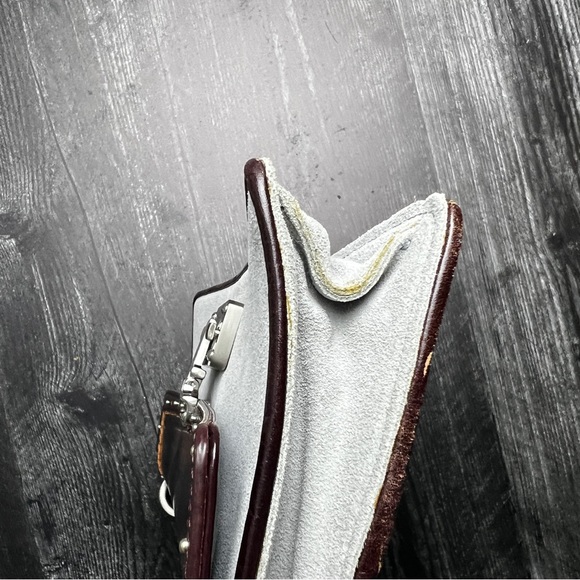 Anne Taylor Y2K Mini Baguette Bag Gray and Brown Suede and Leather - Picture 16 of 16